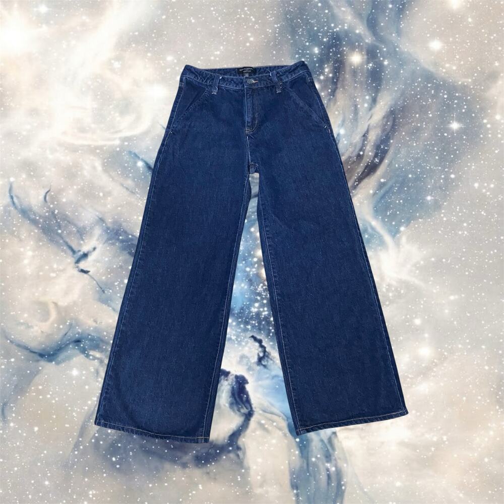 Banana Republic High Rise Trouser Jeans Womens 27 4 Dark Wash Wide Leg